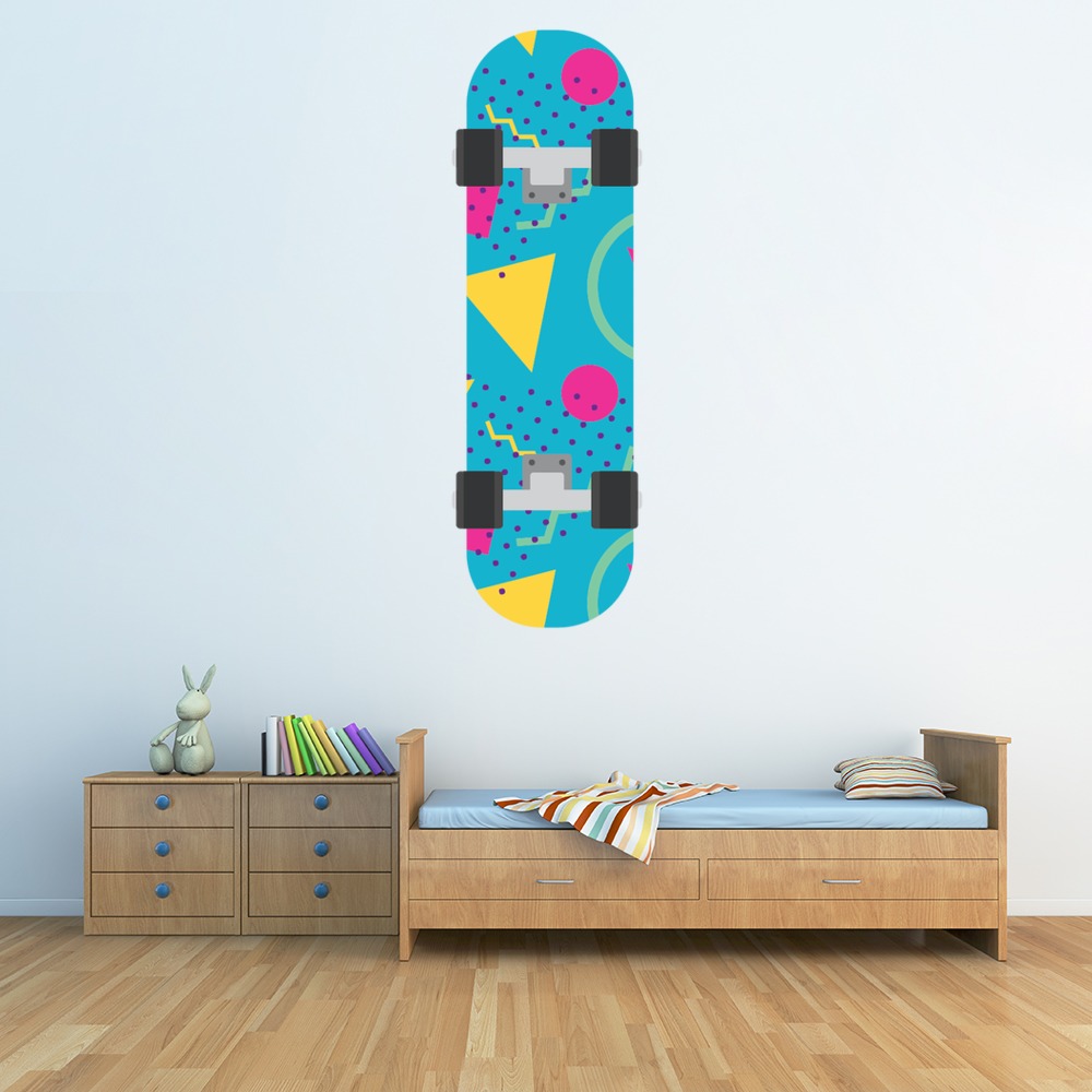 Blue Skateboard Wall Sticker