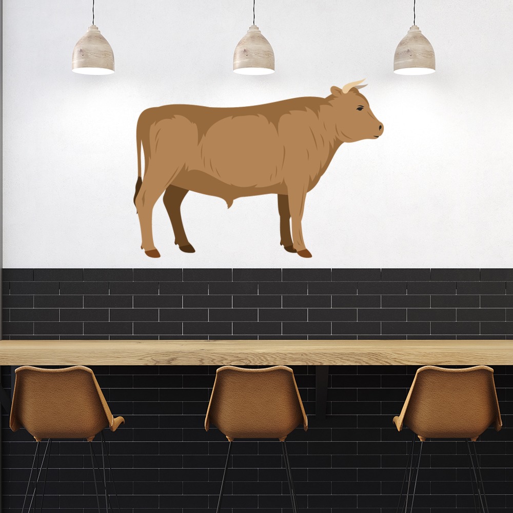 Brown Bull Farm Animal Wall Sticker