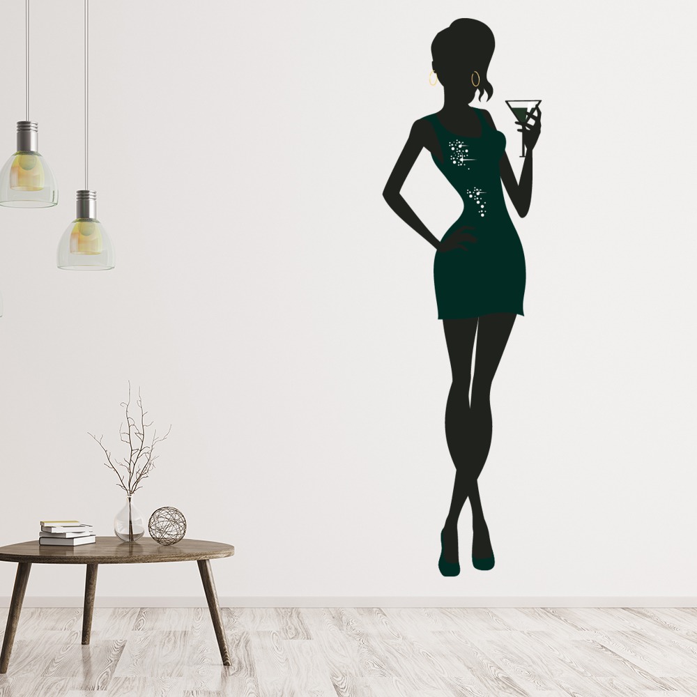 Dark Green Dress Fashion Wall Sticker