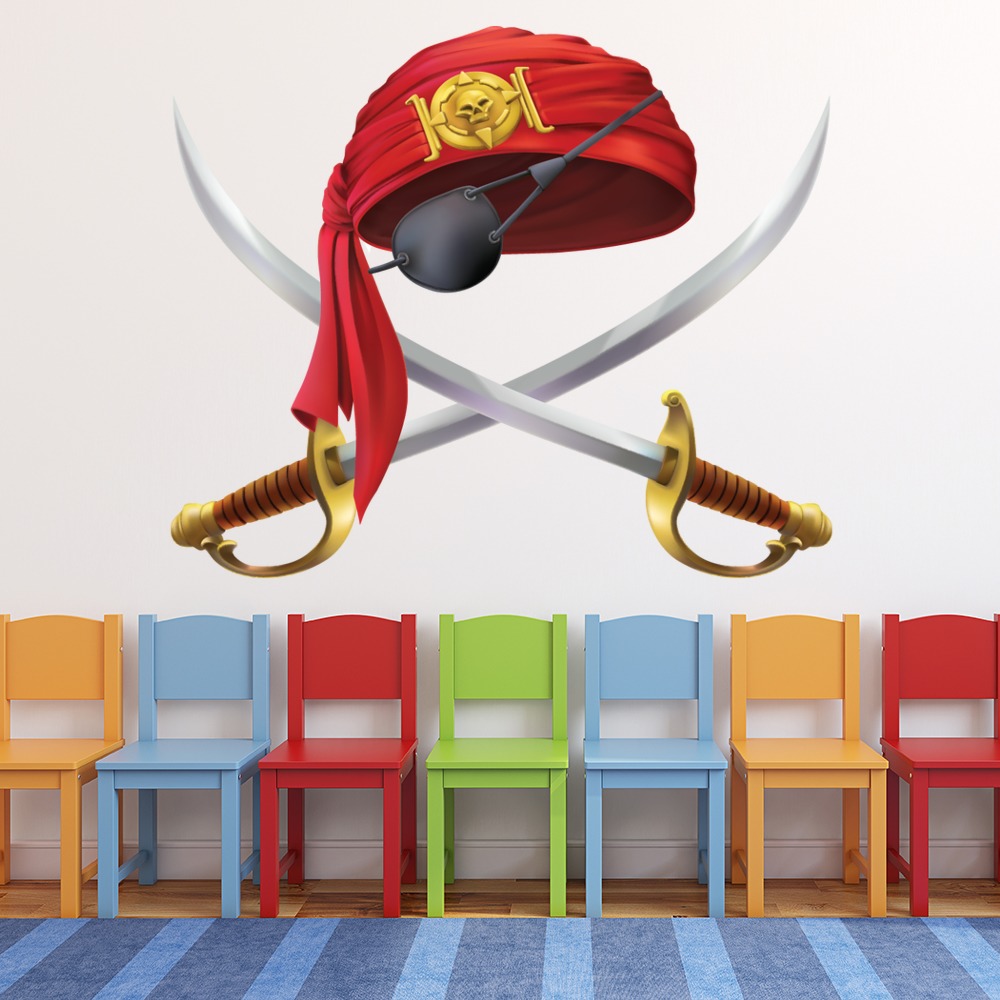 Eye Patch & Sword Pirate Wall Sticker