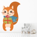 Festive Squirrel Christmas Wall Sticker