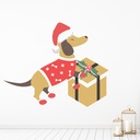 Festive Dog Christmas Wall Sticker
