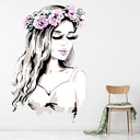 Flower Girl Fashion Wall Sticker