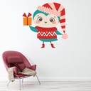Funny Bird Christmas Wall Sticker