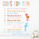 Gods Top Ten Commandments Wall Sticker