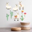 Llama And Cactus Wall Sticker Set