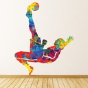 Paint Splash Football Kick Wall Sticker