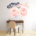 Pastel Pink Rose Flowers Wall Sticker