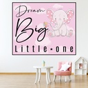Pink Dream Big Elephant Nursery Wall Sticker