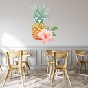 Pineapple & Pink Flower Wall Sticker