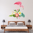 Pink Flamingo & Tropical Flower Wall Sticker