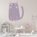 Purple Cat Cute Kitten Wall Sticker