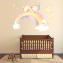 Rainbow Bunny Rabbit Nursery Wall Sticker