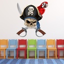 Skull & Crossbones Pirate Parrot Wall Sticker