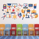 Science Laboratory Symbols Classroom Wall Sticker Set