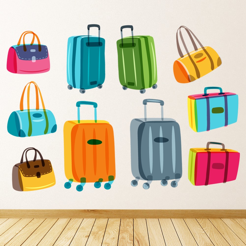 Suitcase & Bags Travel Wall Sticker Set