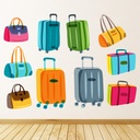 Suitcase & Bags Travel Wall Sticker Set