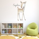 Custom Name Cute Deer Nursery Wall Sticker Personalised Kids Room Decal