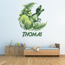 Custom Name Jurassic T-Rex Wall Sticker Personalised Kids Room Decal