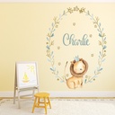 Custom Name Lion Nursery Wall Sticker Personalised Kids Room Decal - Mod2