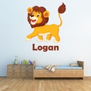 Custom Name Lion Wall Sticker Personalised Kids Room Decal