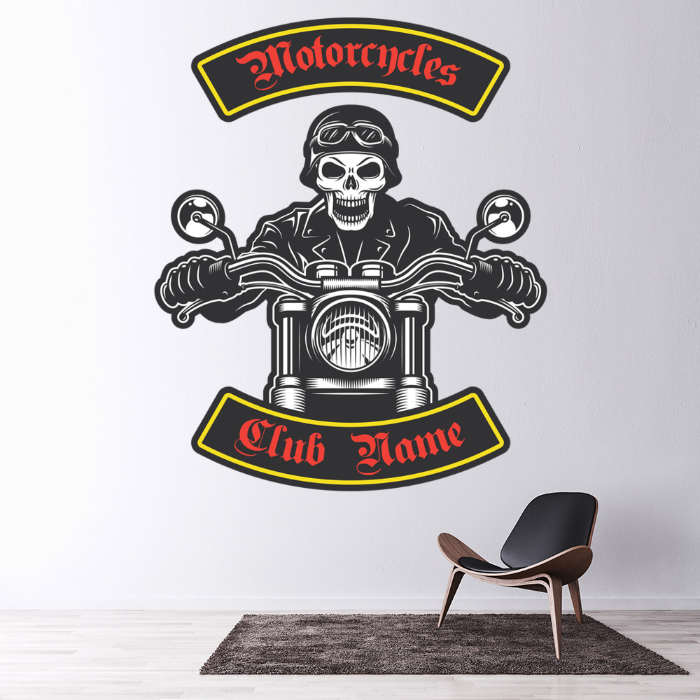 Custom Name Motorbike Wall Sticker Personalised Kids Room Decal