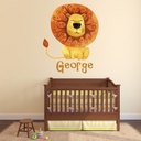 Custom Name Lion Nursery Wall Sticker Personalised Kids Room Decal - Mod1