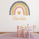 Grey, Gold & Pink Dotty Rainbow Wall Sticker