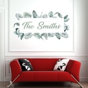 Personalised Family Name Leaf Frame Wall Sticker