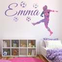 Personalised Girls Football Pink Paint Splash Wall Sticker