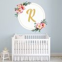 Personalised Initial Floral Wall Sticker