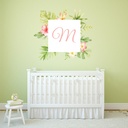 Personalised Initial Square Tropical Frame Wall Sticker