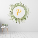 Personalised Initial Tropical Frame Wall Sticker