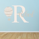 Personalised Name & Initial Hot Air Balloon Wall Sticker