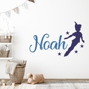 Personalised Name Blue Peterpan Wall Sticker