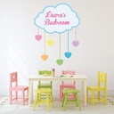 Personalised Name Cloud & Hearts Wall Sticker