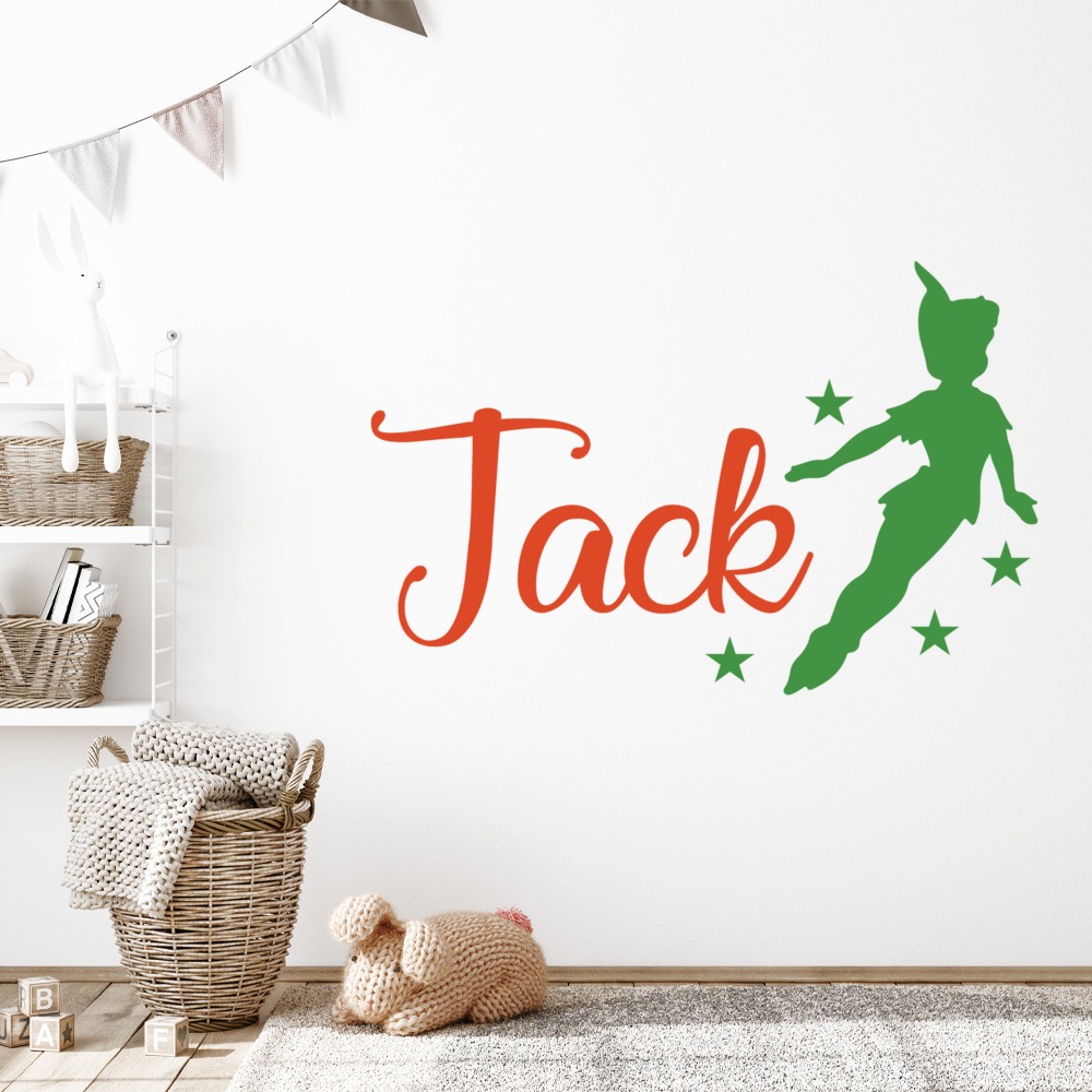 Personalised Name Green Peter pan Wall Sticker