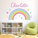 Personalised Name Rainbow & Stars Wall Sticker