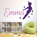 Personalised Name Purple Peter Pan Wall Sticker
