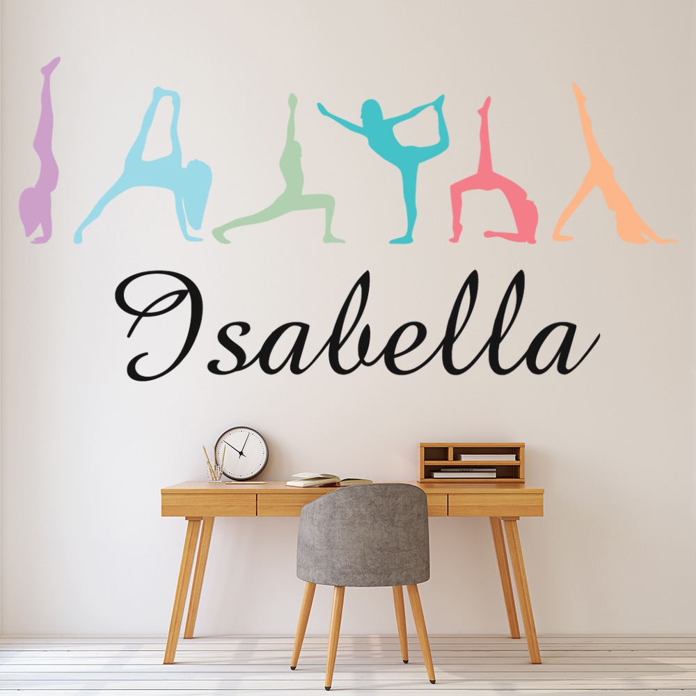 Personalised Name Rainbow Gymnastics Wall Sticker