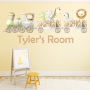 Personalised Name Safari Train Childrens Nursery Wall Sticker