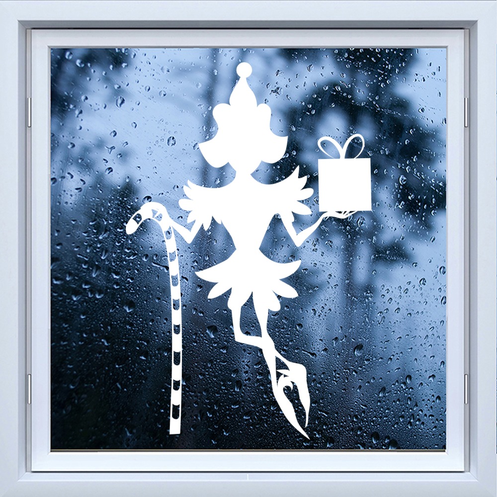 Christmas Elf Festive Frosted Window Sticker
