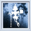 Christmas Elf Festive Frosted Window Sticker