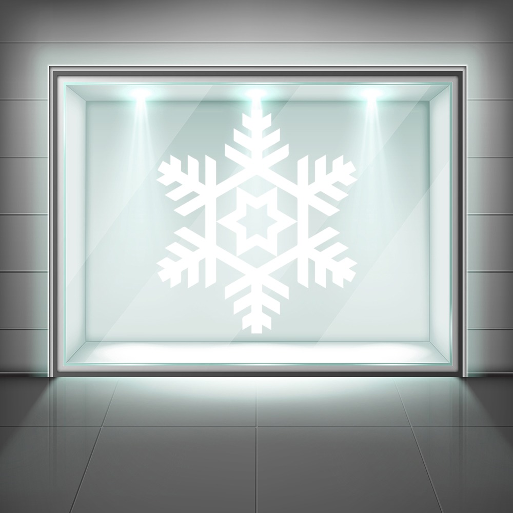 Christmas Snowflake Star Design Frosted Window Sticker