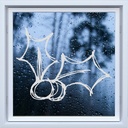 Festive Holly Christmas Frosted Window Sticker