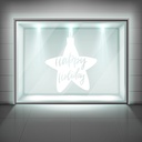 Happy Holiday Quote Christmas Star Frosted Window Sticker