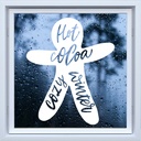 Hot Cocoa Gingerbread Man Shop Cafe Frosted Window Sticker