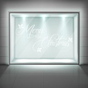 Merry Christmas Festive Holly Frosted Window Sticker