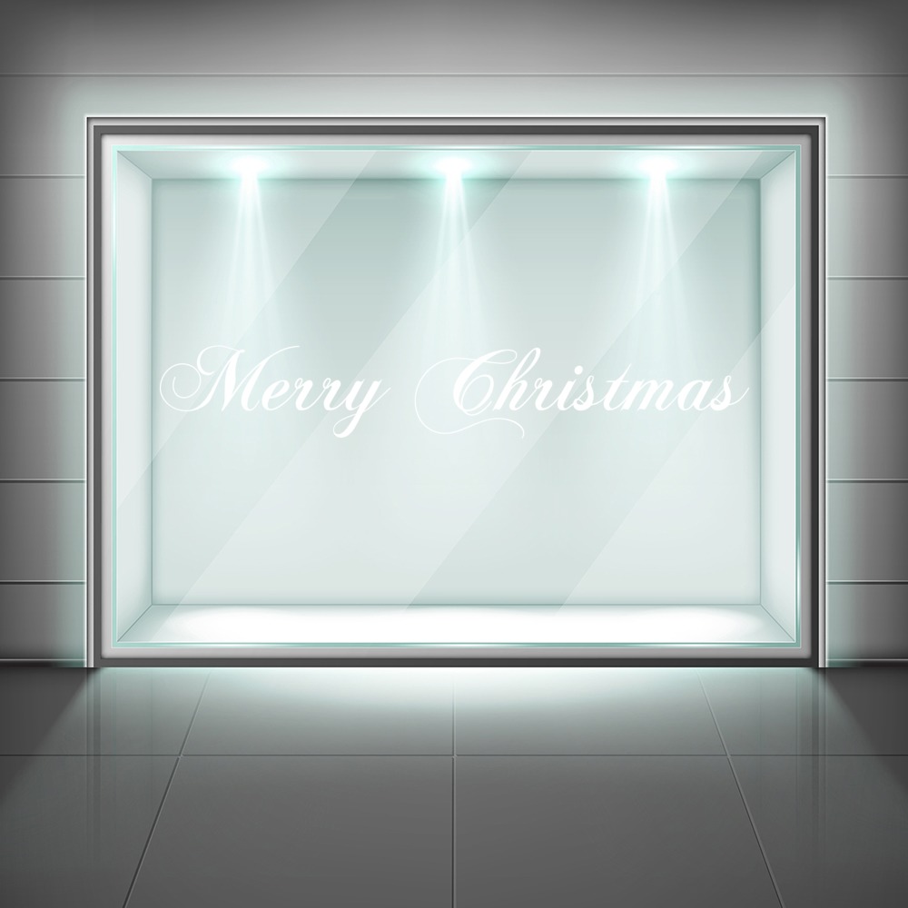 Merry Christmas Quote Frosted Window Sticker