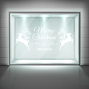 Merry Christmas Reindeer Quote Frosted Window Sticker